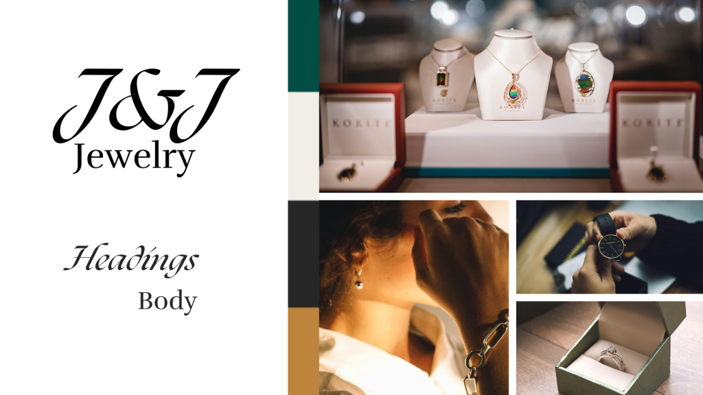 Brand board for J&J jewelry shop